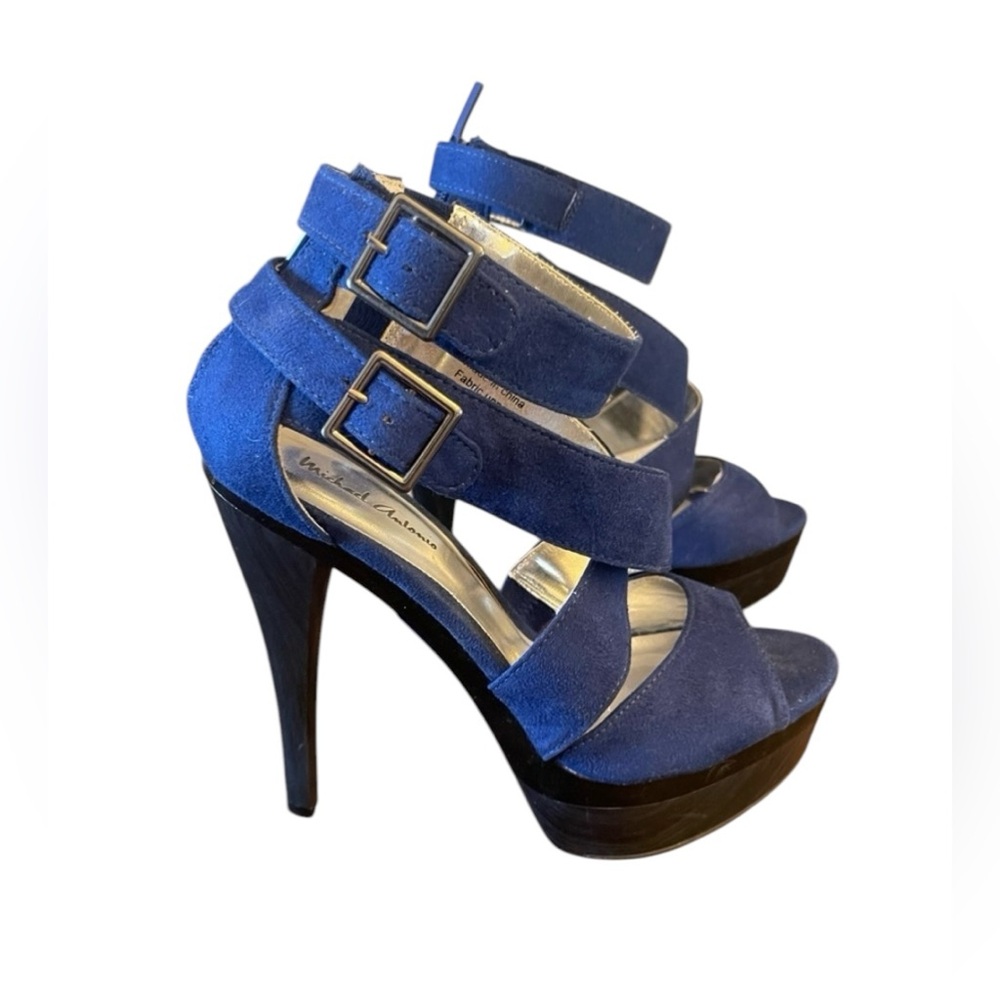 Michael Antonio heels size 7 navy blue stiletto open-toe heels sandals‎ 💙 - Picture 8 of 8
